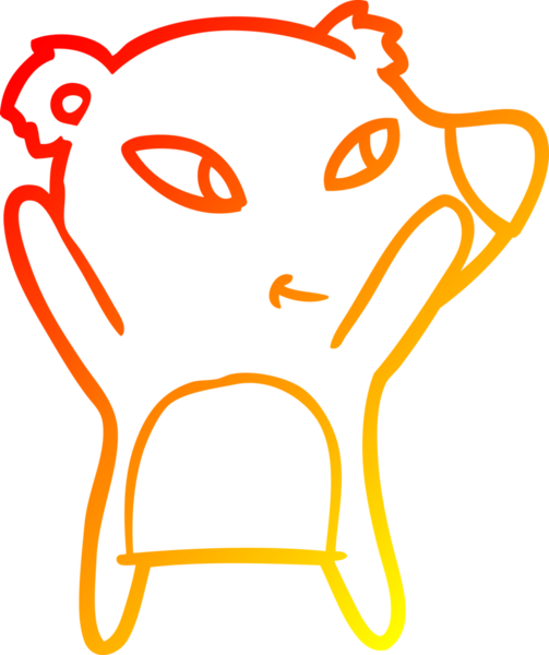 Bir insan tarafından çizilmiş sevimli bir ayının sıcak çizgi çizgisi.