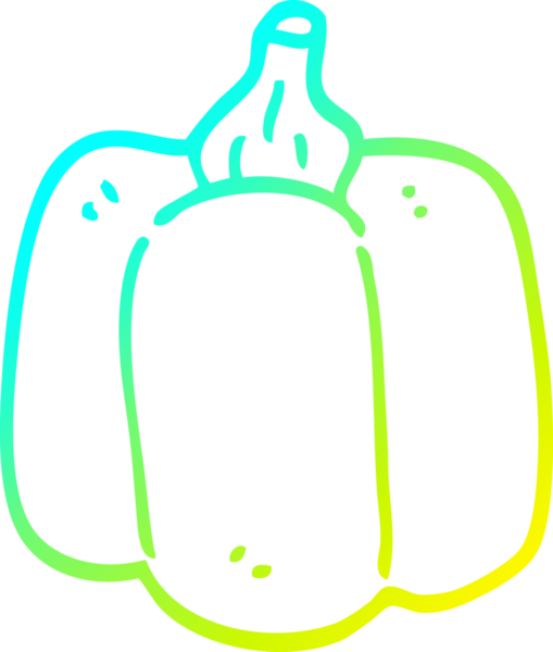 Bir insan tarafından çizilmiş organik biberin soğuk gradyan çizimi.