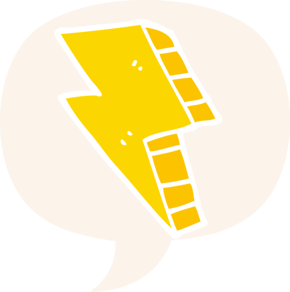 bir insan tarafından çizilmiş, konuşma baloncuklu karikatür yıldırımı.