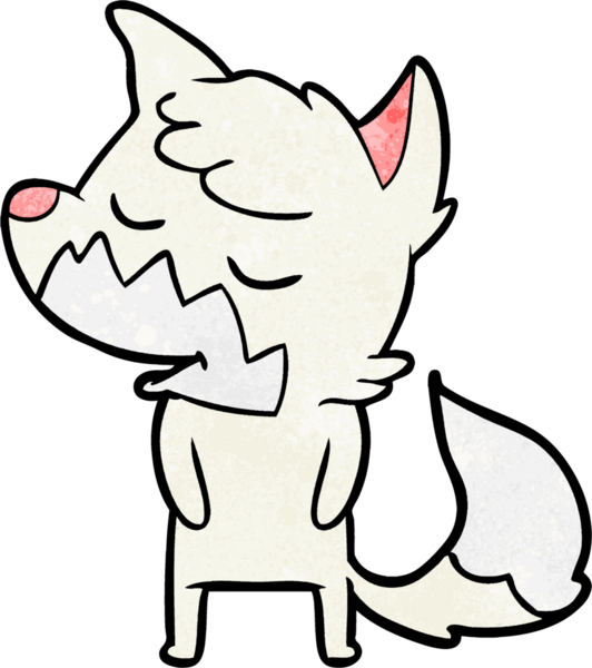 Bir insan tarafından çizilmiş dost canlısı çizgi film tilkisi