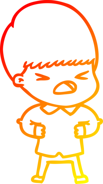 İnsan tarafından çizilmiş bir çizgi filmin sıcak gradyan çizimi.