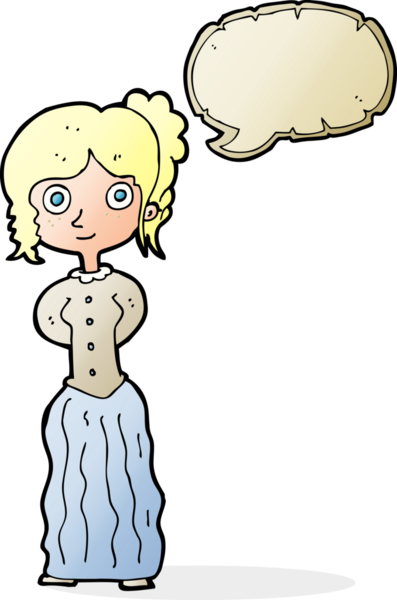 Bir insan tarafından çizilmiş konuşma balonlu mutlu kadın çizgi filmi.