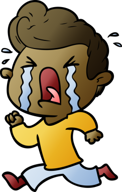 Bir insan tarafından çizilmiş ağlayan bir karikatür.