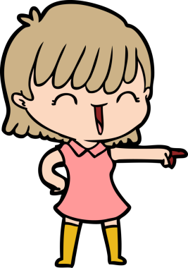 Bir insan tarafından çizilmiş karikatür kadın.