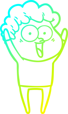 Bir insan tarafından çizilmiş mutlu bir adamın soğuk çizgi çizimi.