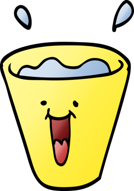 Bir insan tarafından çizilmiş mutlu içecekler.