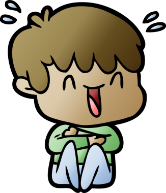 Bir insan tarafından çizilmiş gülen çocuk.