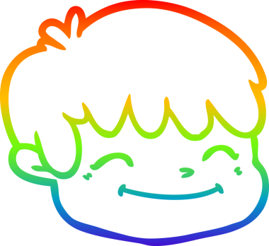 gökkuşağı gradyan çizgi çizimi bir insan tarafından çizilmiş bir erkek yüzü