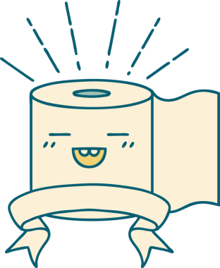 Dövme stili tuvalet kağıdı karakteri bir insan tarafından çizilmiş parşömen.