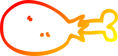 Bir insan tarafından çizilmiş tavuk budu çizgi filminin sıcak eğimli çizimi