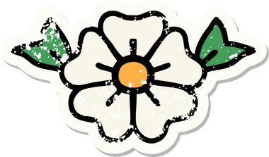 Bir insan tarafından çizilmiş geleneksel bir çiçek stili dövmesi.