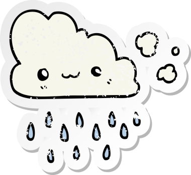 Bir insan tarafından çizilmiş karikatür fırtına bulutunun sıkıntılı çıkartması.