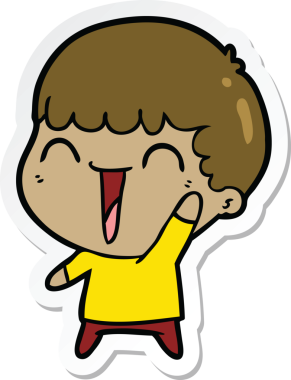 Bir insan tarafından çizilmiş mutlu bir adamın çıkartması.