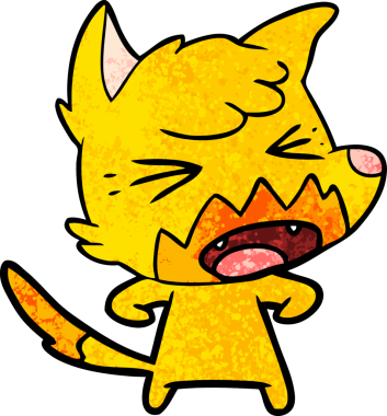 Bir insan tarafından çizilmiş tilki çizgi film karakteri