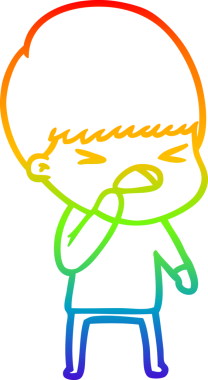 gökkuşağı gradyan çizgi çizimi bir insan tarafından çizilmiş stresli bir adam