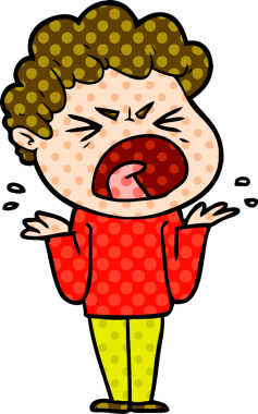 Bir insan tarafından çizilmiş öfkeli bir adam.