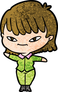 Bir insan tarafından çizilmiş karikatür kadın.