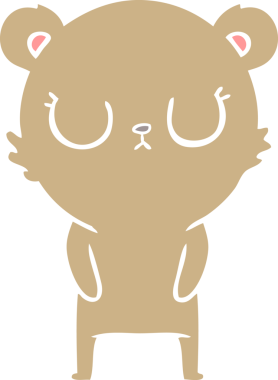 Bir insan tarafından çizilmiş düz renk çizgi film ayısı.