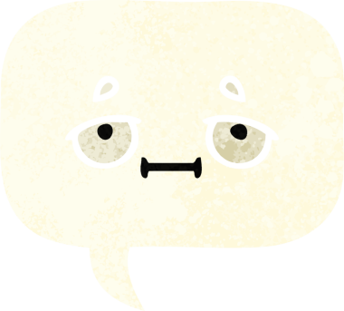 Bir insan tarafından çizilmiş bir konuşma baloncuğunun retro çizim tarzı karikatürü