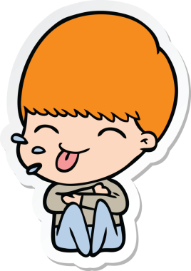 Bir insan tarafından çizilmiş kaba bir adamın karikatür çıkartması.