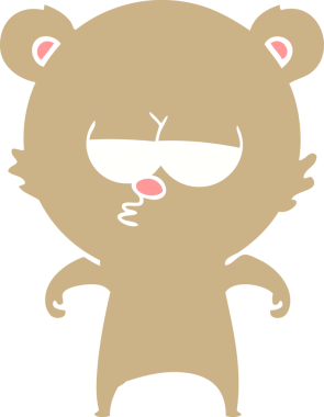 Sıkıcı ayı düz renkli çizgi film bir insan tarafından çizildi