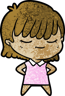 Bir insan tarafından çizilmiş karikatür kadın.