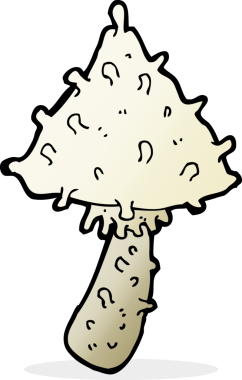 Bir insan tarafından çizilmiş garip bir mantar.