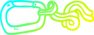 Bir insan tarafından çizilen çizgi film şeridi ve halatın soğuk gradyan çizimi