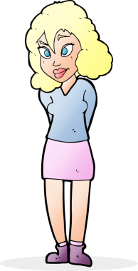 Bir insan tarafından çizilmiş, kafası karışık bir kadın.