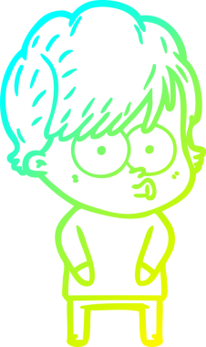 Bir insan tarafından çizilmiş bir karikatür kadın çizimi.