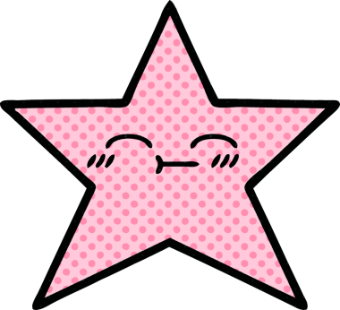 Bir insan tarafından çizilmiş yıldız balığı çizgi filmi.