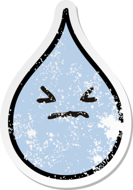 Bir insan tarafından çizilmiş garip bir el yazısı duygusal yağmur damlası.