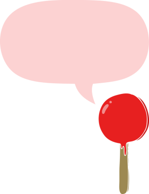 bir insan tarafından çizilmiş retro tarzı konuşma baloncuklu çizgi film lolipopu