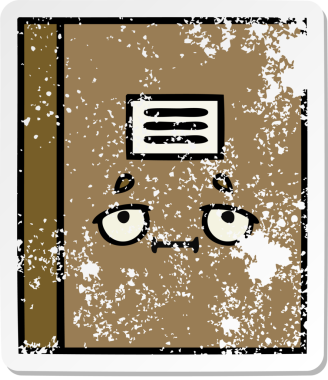 Bir insan tarafından çizilmiş şirin bir çizgi roman çıkartması.