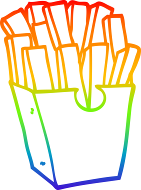 gökkuşağı gradyan çizgi çizimi bir insan tarafından çizilmiş bir çizgi film patates kızartması