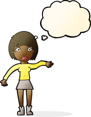 Bir insan tarafından çizilmiş düşünce balonlu bir karikatür.