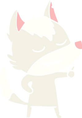 Bir insan tarafından çizilmiş düz renkli çizgi film kurdu.