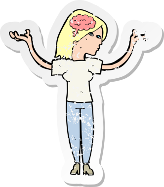 Bir insan tarafından çizilmiş zeki bir karikatürün gerilimli yapıştırması.