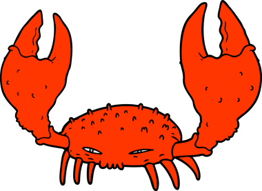 Bir insan tarafından çizilmiş yengeç.