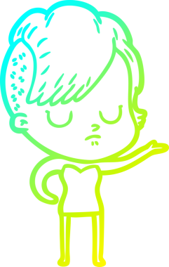 Bir insan tarafından çizilmiş bir karikatür kadın çizimi.