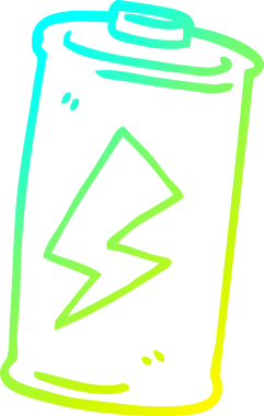 Bir insan tarafından çizilmiş bir karikatür bataryasının soğuk gradyan çizimi