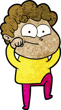 Bir insan tarafından çizilmiş mutlu bir adam.