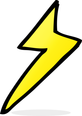 bir insan tarafından çizilmiş karikatür yıldırım sembolü