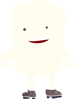 Bir insan tarafından çizilmiş kendini beğenmiş bir çizgi film karakteri.