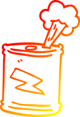 Bir insan tarafından çizilen sıcak çizgi çizgi üzerindeki köpüklü içecekler...