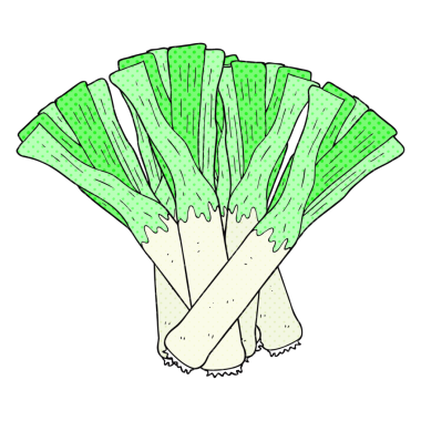 El yazısıyla çizilmiş çizgi roman tarzı pırasa bir insan tarafından çizilmiş.