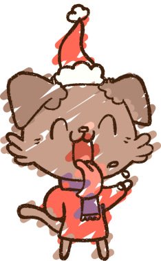 Bir insan tarafından çizilen Noel Köpeği Tebeşiri