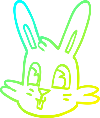 Bir insan tarafından çizilmiş karikatür tavşan yüzü çizimi.