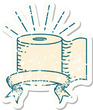 Bir insan tarafından çizilmiş dövme stili tuvalet kağıdı.