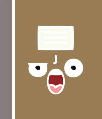 Bir insan tarafından çizilmiş düz renkli bir defter çizimi